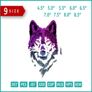 Wolf Spirit Embroidery Design Files - 9 Size's